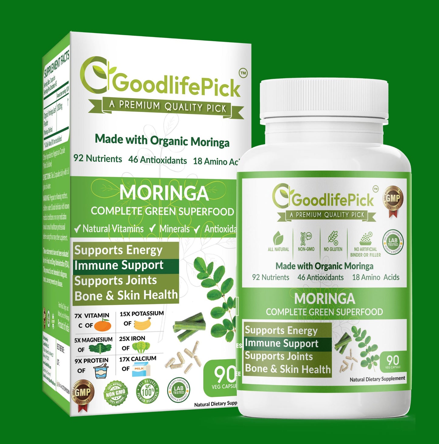 Moringa Capsules - Complete Green Superfood